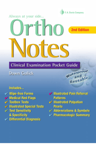 #Ortho Notes  Clinical Examinati