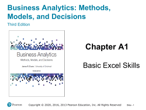 Basic Excel Skills for Business Analytics