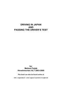 Driving in Japan and Passing the Drivers Test