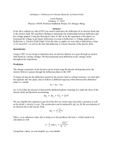 Lab Report 1  Deflection of an Electron by Electric Field