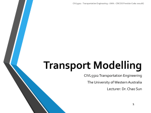 Transport Modelling 1