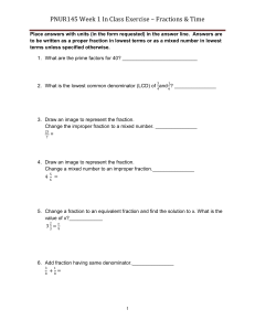 Week 1 Fractions & Time