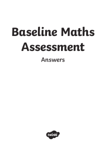 Grade 4 Baseline Maths Assessment - Answer Booklet