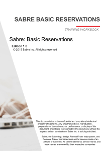 Chapter 1. - Introduction to Sabre.