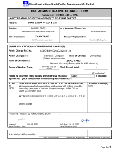 EHS ADMINISTRATIVE CHARGE FORM-123 - zhao yang
