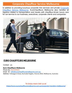 Corporate Chauffeur Service Melbourne