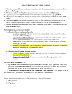 ACCOUNTING FOR JOINT AND BY