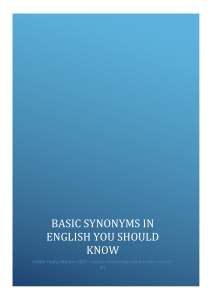 Basic Synonyms in English you should know