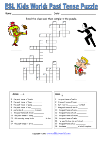 Grade 2 Past tense puzzle worksheet