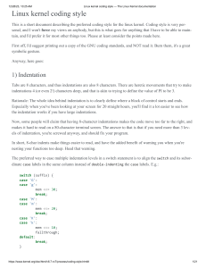 Linux kernel coding style — The Linux Kernel documentation