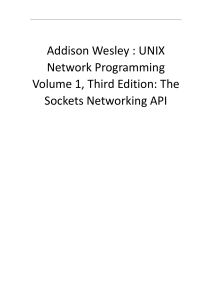 UNIX Network Programming, Volume 1, Third Edition, The Sockets Networking API