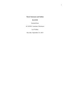 Thesis Statement and Outline 1