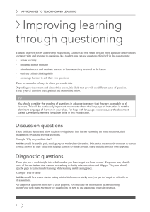 Improving learning through questioning