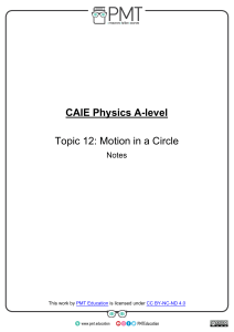 Notes - Topic 12 Motion in a Circle - CAIE Physics A-level