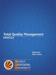 DMGT524 TOTAL QUALITY MANAGEMENT