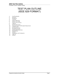 IEEE Test Plan Outline ieee-829