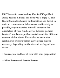 SAT Prep Book By Mike Barrett & Patrick Barrett 