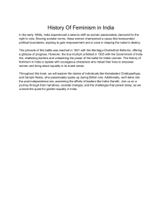 History Of Feminism in India- Opening