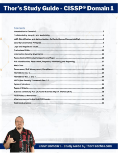 CISSP Domain 1 Study Guide: Security Concepts