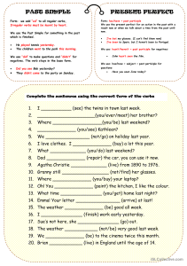 PAST SIMPLE OR PRESENT PERFECT-exercise