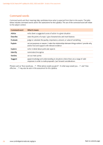 combined extracts - Command word glossaries for selected IGCSE subjects