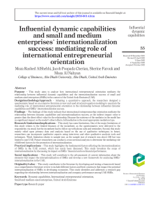 Influential dynamic capabilities and SME internationalization success