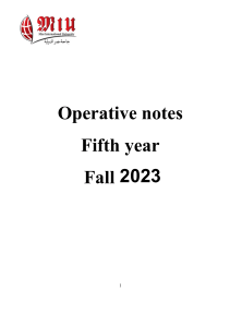 Operative Handout 5th year fall 2023