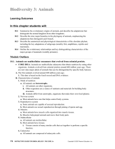 Biodiversity 3: Animals Instructor's Guide