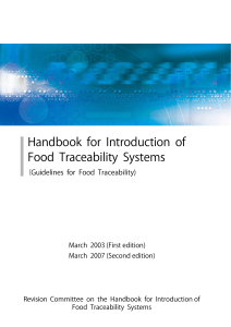 Handbook of Food Traceability