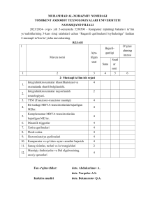 Mustaqil ish mavzular 2