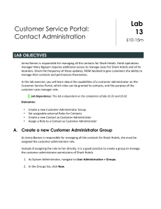Lab 13 - Customer Service Portal - Contact Administration