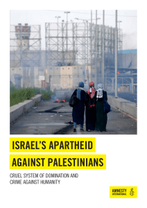 Amnesty International on Israel as Apartheid State