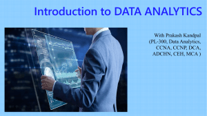 Introduction to Data Analytics and Data Science
