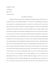 This I Believe Final Essay