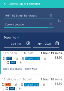 Edmonton Transit Service (ETS) Trip Planner 2