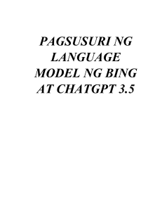 Pagsusuri ng Language Model ng Bing at ChatGPT 3.5