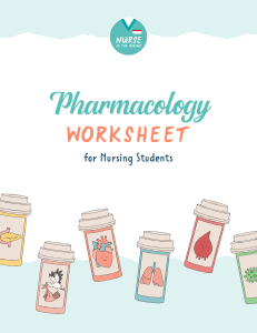 FREE Pharmacology Worksheet 08.04.23 L