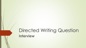 Directed Writing Question-Interview Writing