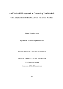 An ICA-GARCH Approach to Computing Portfolio VaR with Applications to South African Financial Markets - By Victor Mombeya~1