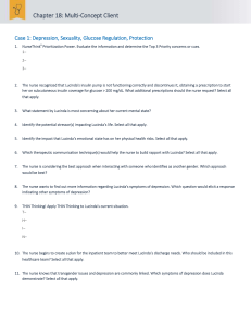 NurseThink Conceptual Clinical Cases - Chapter 18 - Multi-Concept Client - Questions