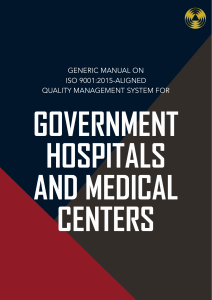 Generic Quality Manual for Government Hospitals