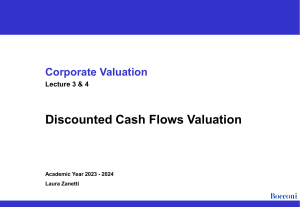 Corporate Valuation - Lectures 3 4 - DCF Valuation - v6