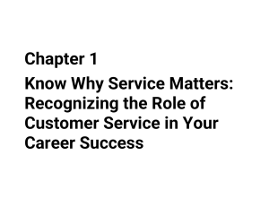 Chapter 1-Know Why Service Matters