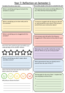 Year 7 Science Reflection: Semester 1 Worksheet