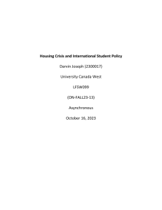 Housing Crisis and International Student Policy