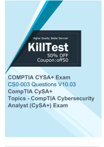 CompTIA CS0-003 Exam Questions (2024) - Boost Confidence to Pass