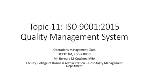 Topic 11. ISO Certification