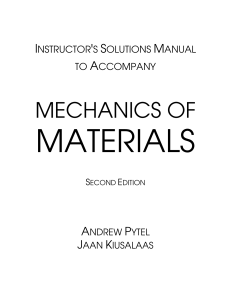 Mechanics of Materials 2nd Edition-Pytel Kiusalaas Solution Manual