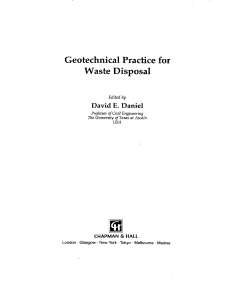 Geotechnical practice for waste disposal