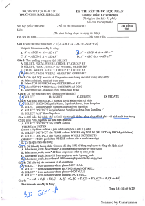 Database Exam: SQL, Relational Concepts, Functional Dependencies